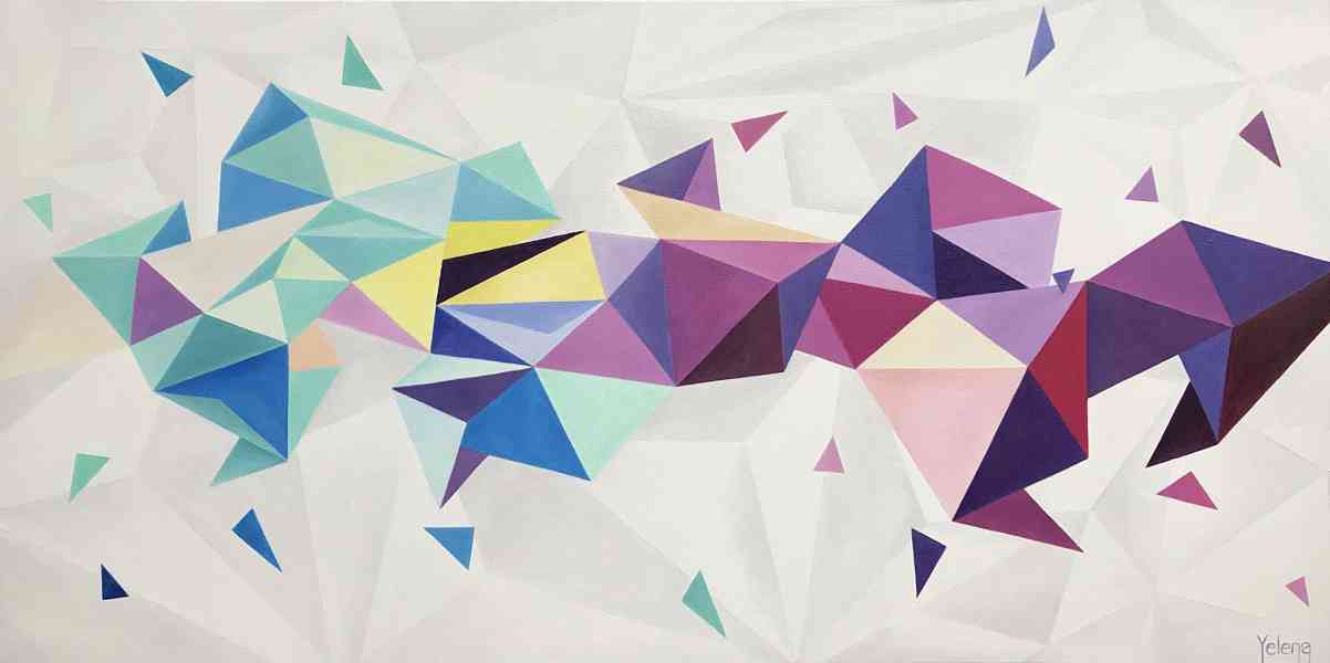 Kaleidoscopic III original abstract modern painting by Yelena Revis