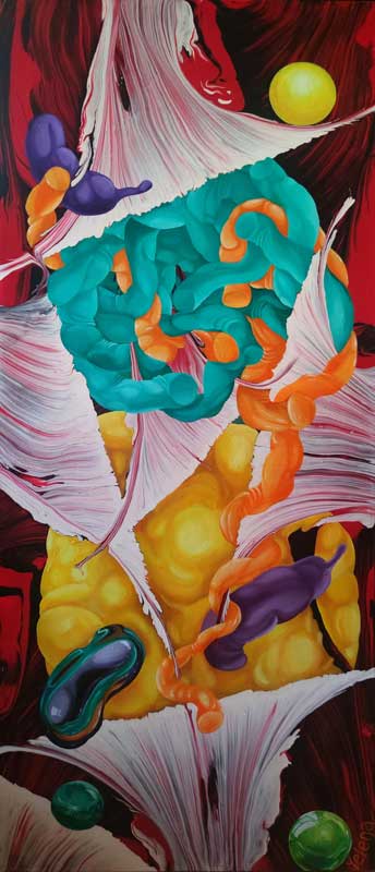Aspiration II original mixed media abstract painting by Yelena Revis