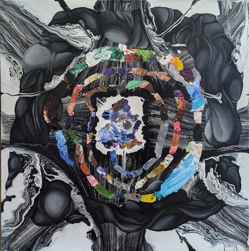 Aspiration III original mixed media abstract wall art painting by Yelena Revis