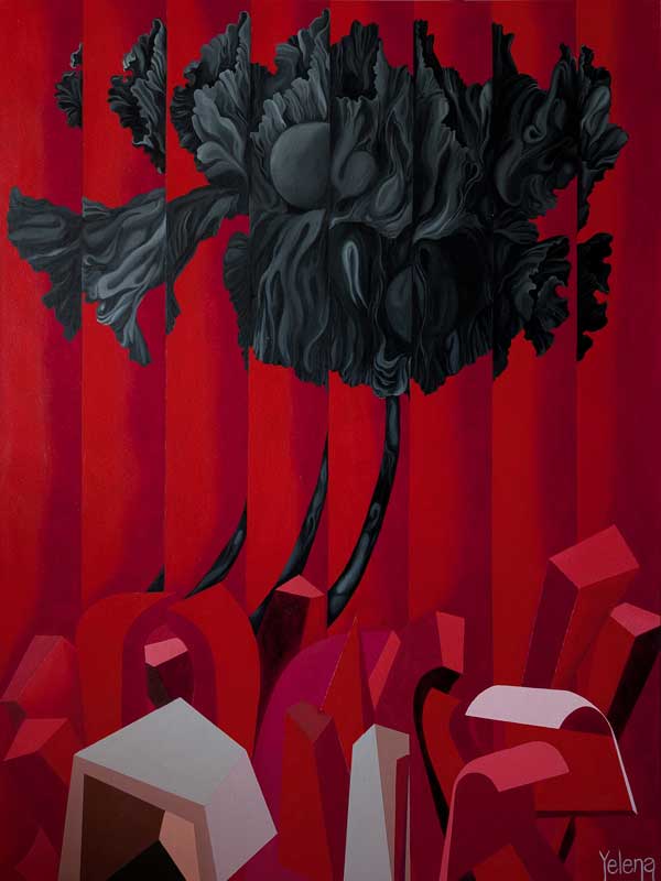 Unraveled Mindscape original mixed media abstract modern art painting by Yelena Revis
