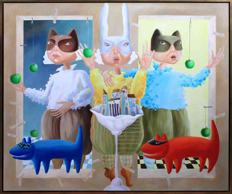 The new guardiand original oil on canvas art painting by Yelena Revis yelenaartstudio.com